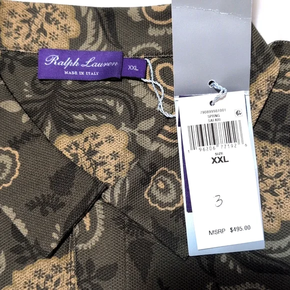 Ralph Lauren Black and Tan Casual Button Down Shirt - Picture 4 of 12